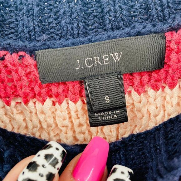 J. Crew Size Small Blue & Pink Point Sur Sweater Halter Tank Top in Stripe - Picture 8 of 9